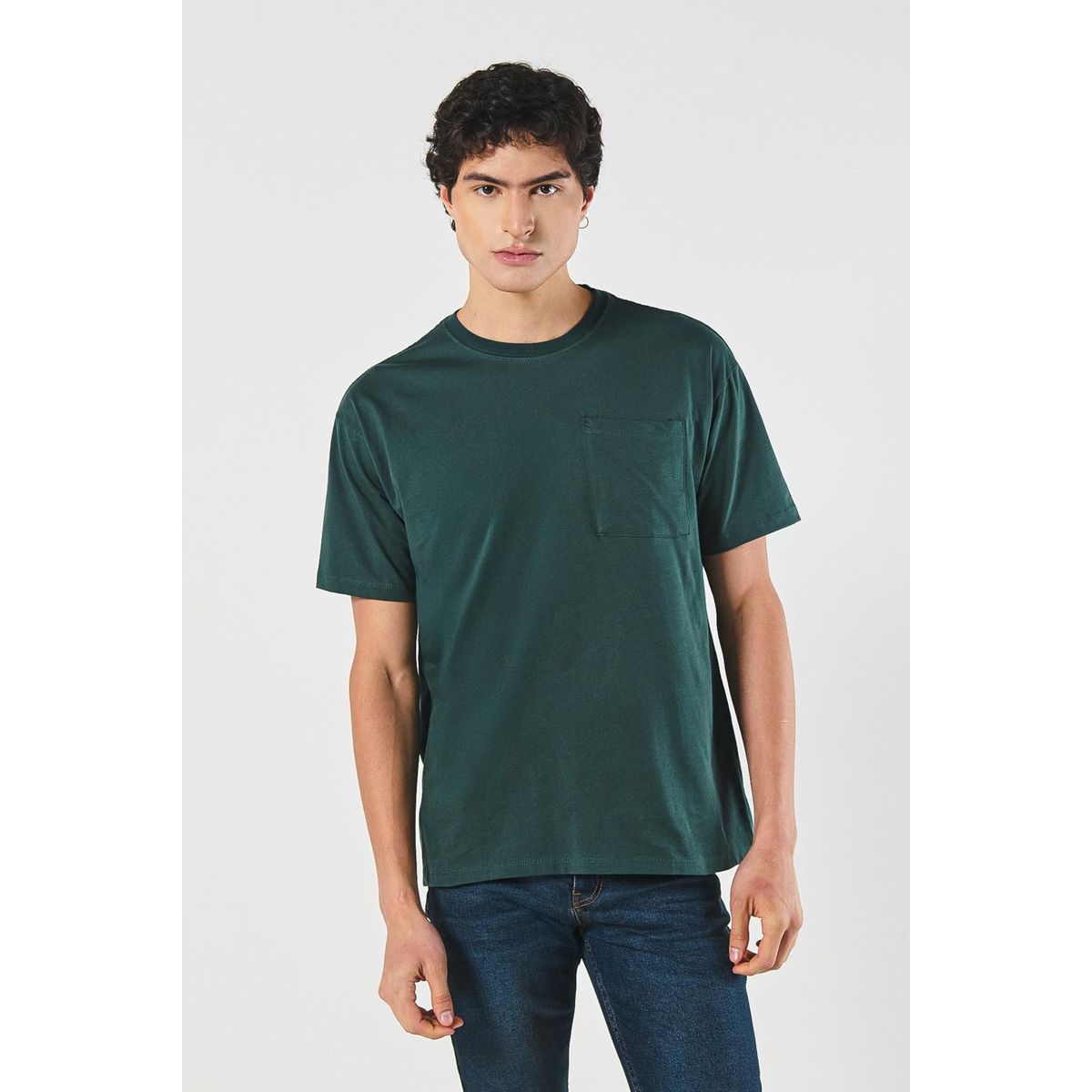 KOAJ - KOAJ Camiseta unicolor cuello redondo con bolsillo cuadrado Hombre