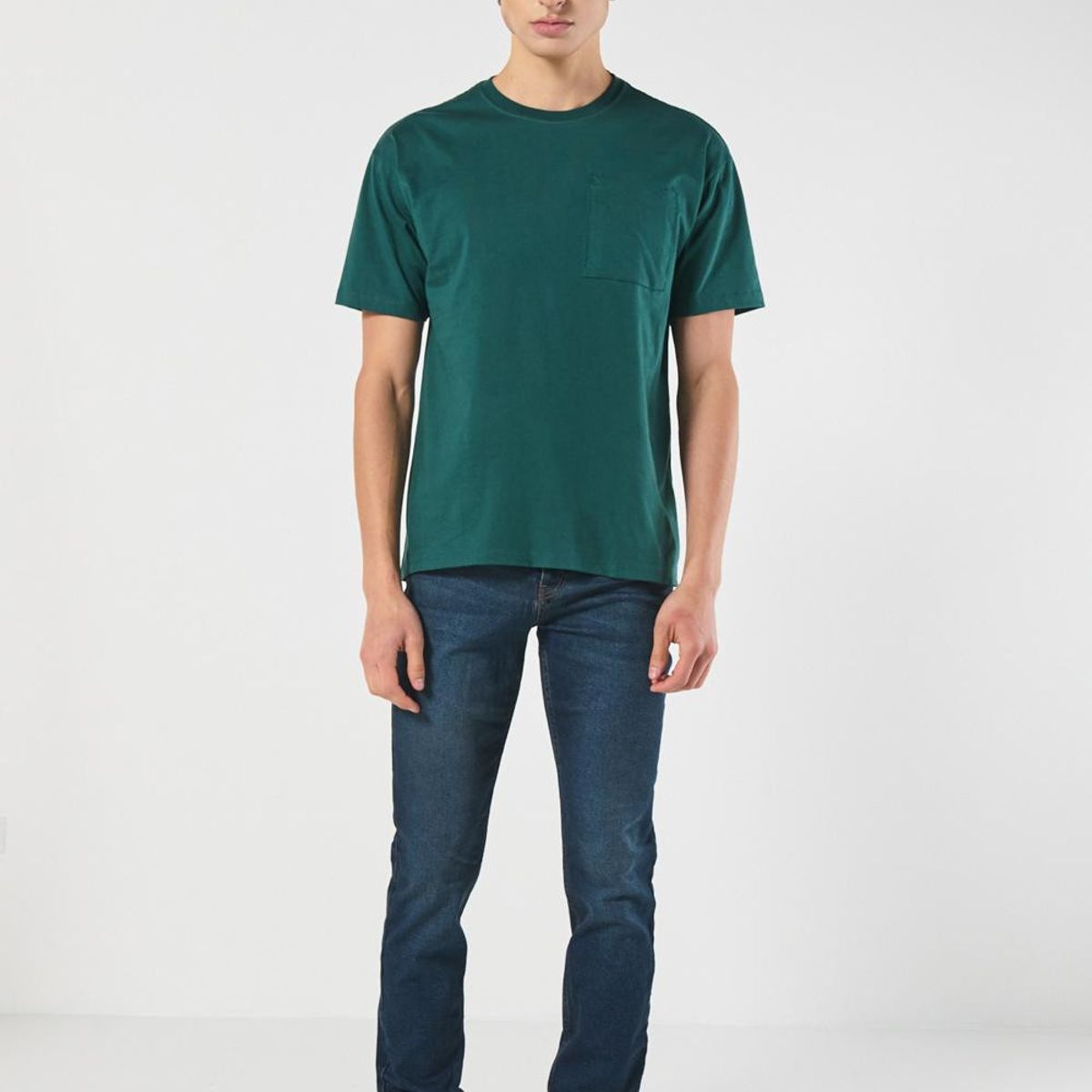 KOAJ - KOAJ Camiseta unicolor cuello redondo con bolsillo cuadrado Hombre