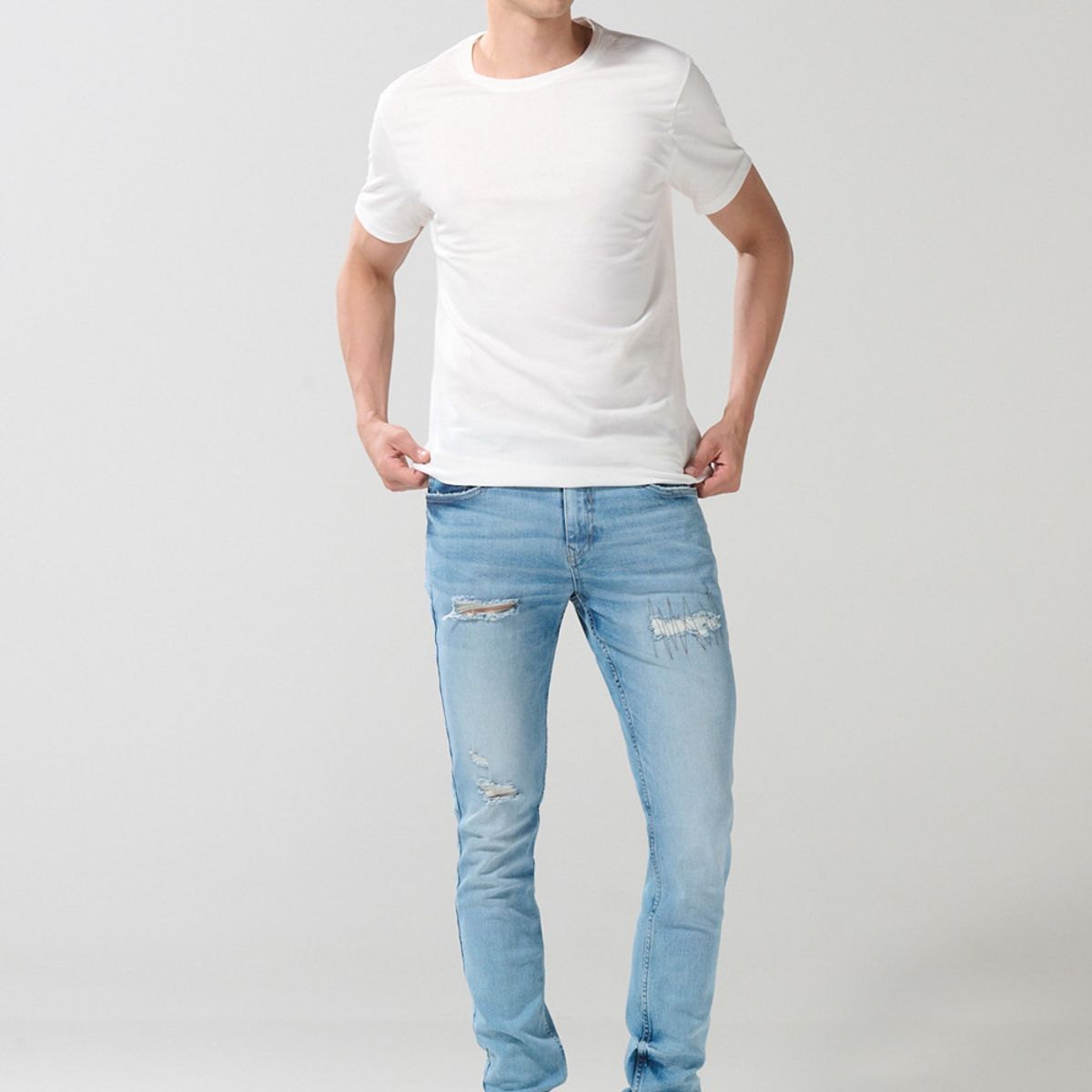 KOAJ - KOAJ Camiseta en algodón ajustada unicolor cuello redondo Hombre