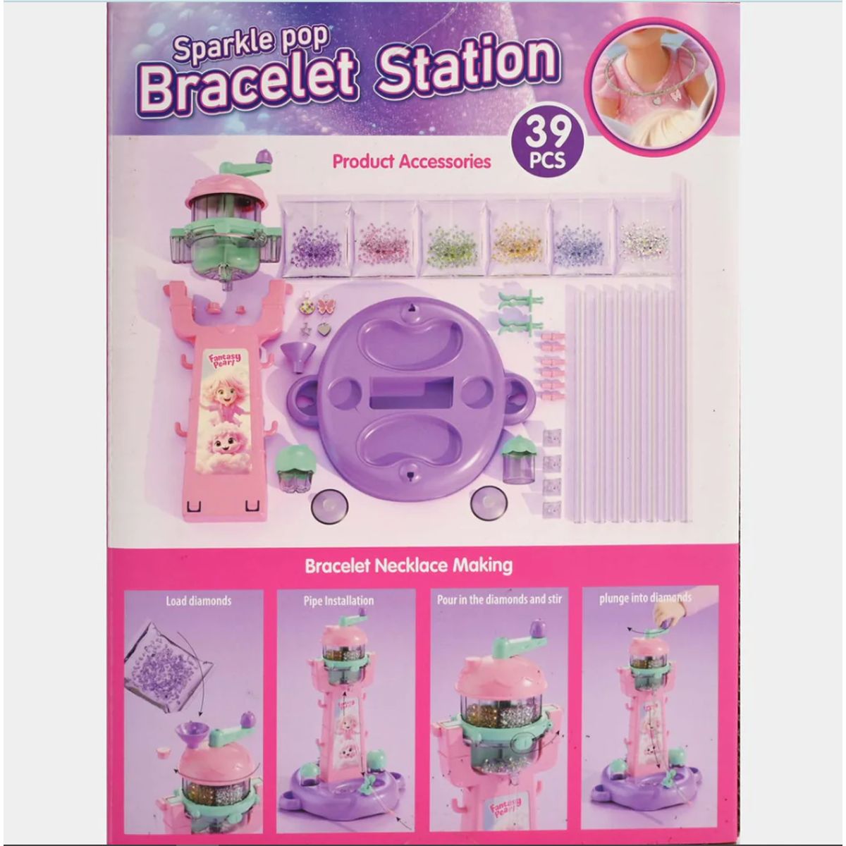 JUGUETERIA EXPRESS - Juego Maquina Para Hacer Pulseras Collares Bisuteria Niñas