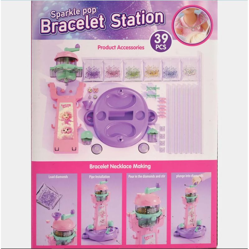 JUGUETERIA EXPRESS - Juego Maquina Para Hacer Pulseras Collares Bisuteria Niñas
