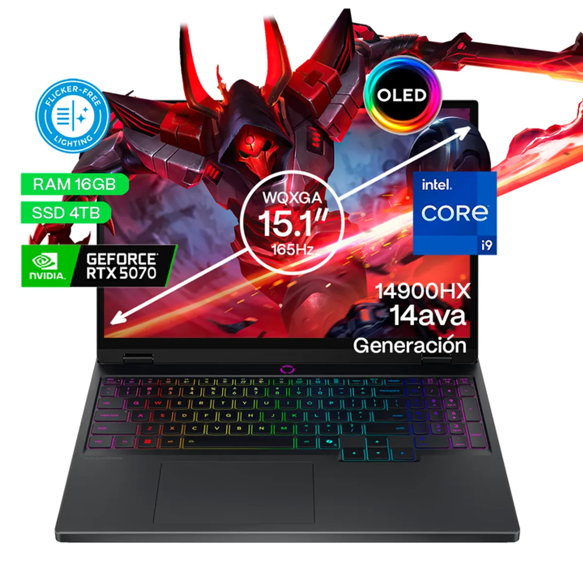 LENOVO - Portátil Gamer Lenovo Legion Core i9 16GB SSD 4TB RTX5070 8GB