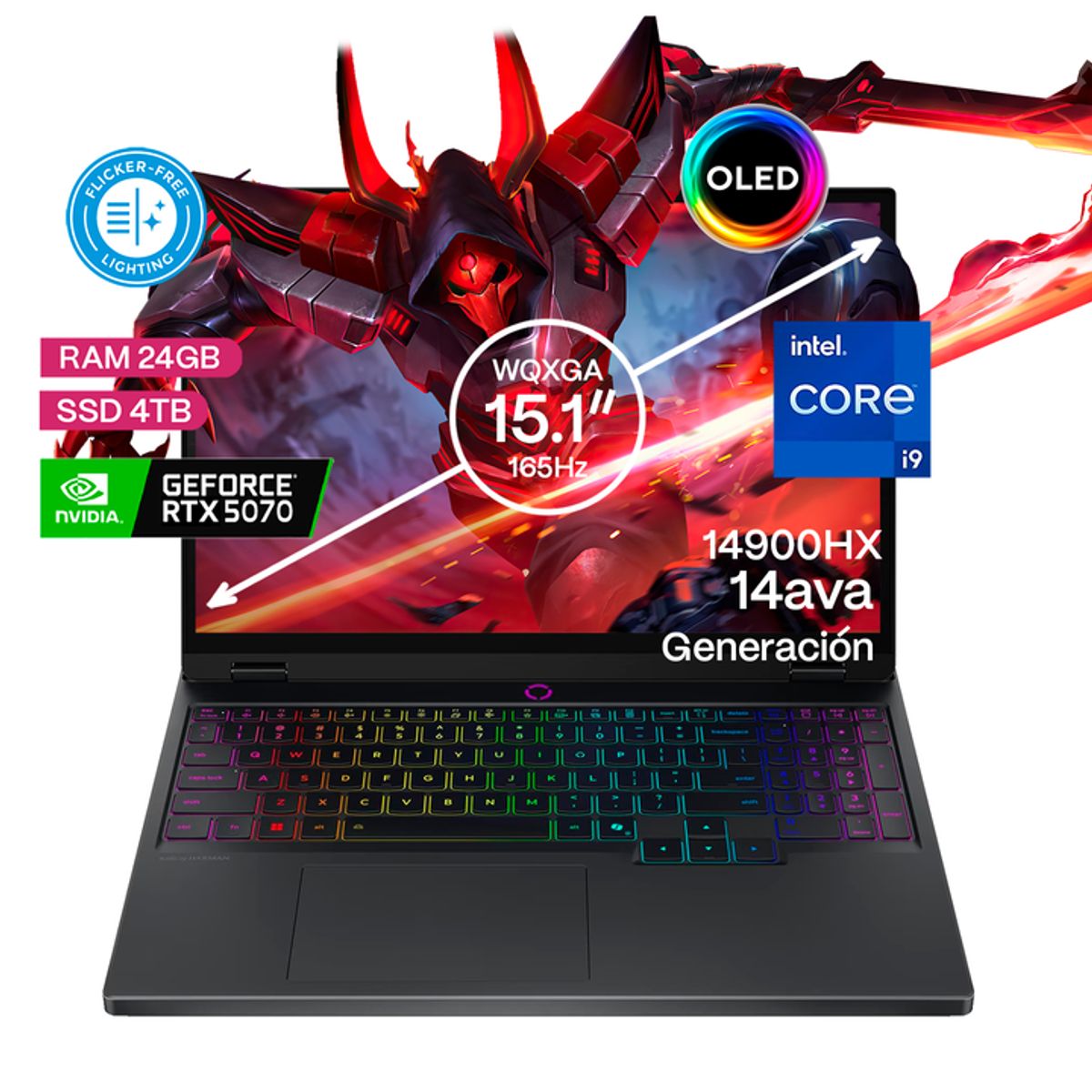 LENOVO - Portátil Gamer Lenovo Legion Core i9 24GB SSD 4TB RTX5070 8GB