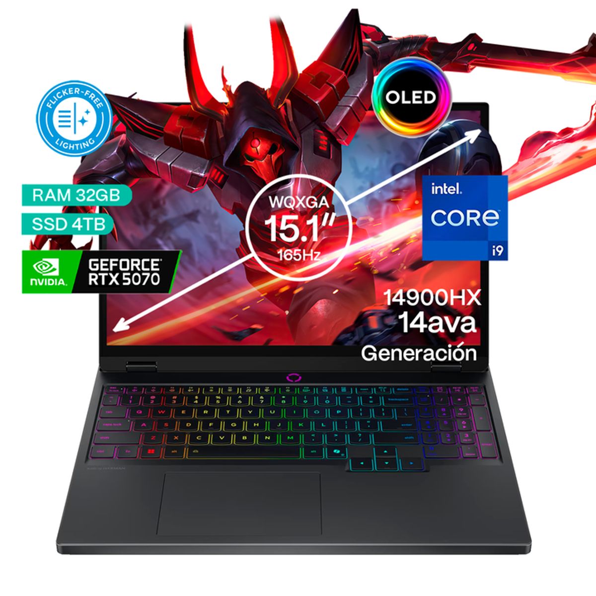 LENOVO - Portátil Gamer Lenovo Legion Core i9 32GB SSD 4TB RTX5070 8GB