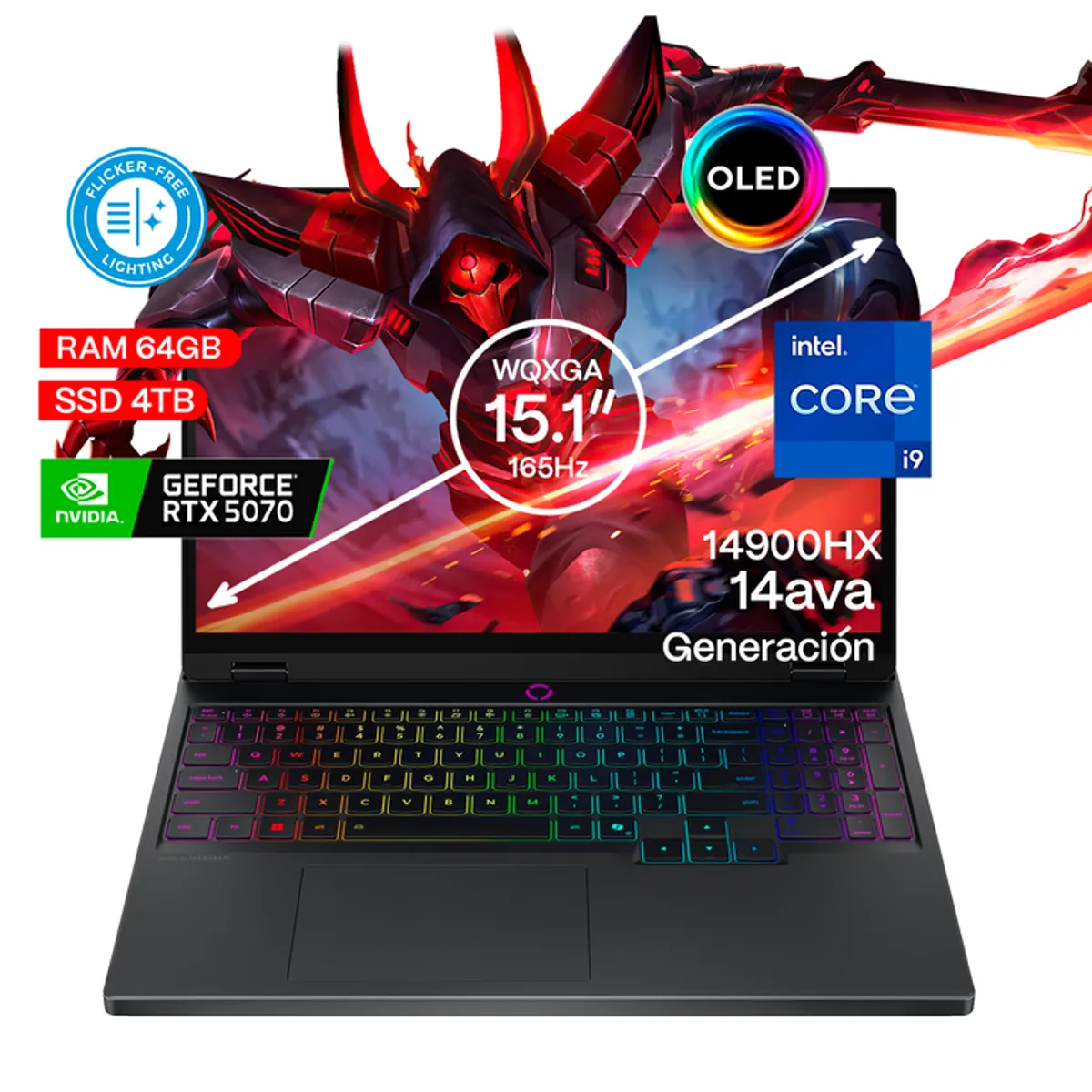 LENOVO - Portátil Gamer Lenovo Legion Core i9 64GB SSD 4TB RTX5070 8GB