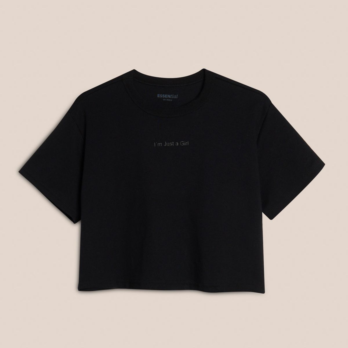 KOAJ - KOAJ Camiseta unicolor crop top con texto minimalista Mujer