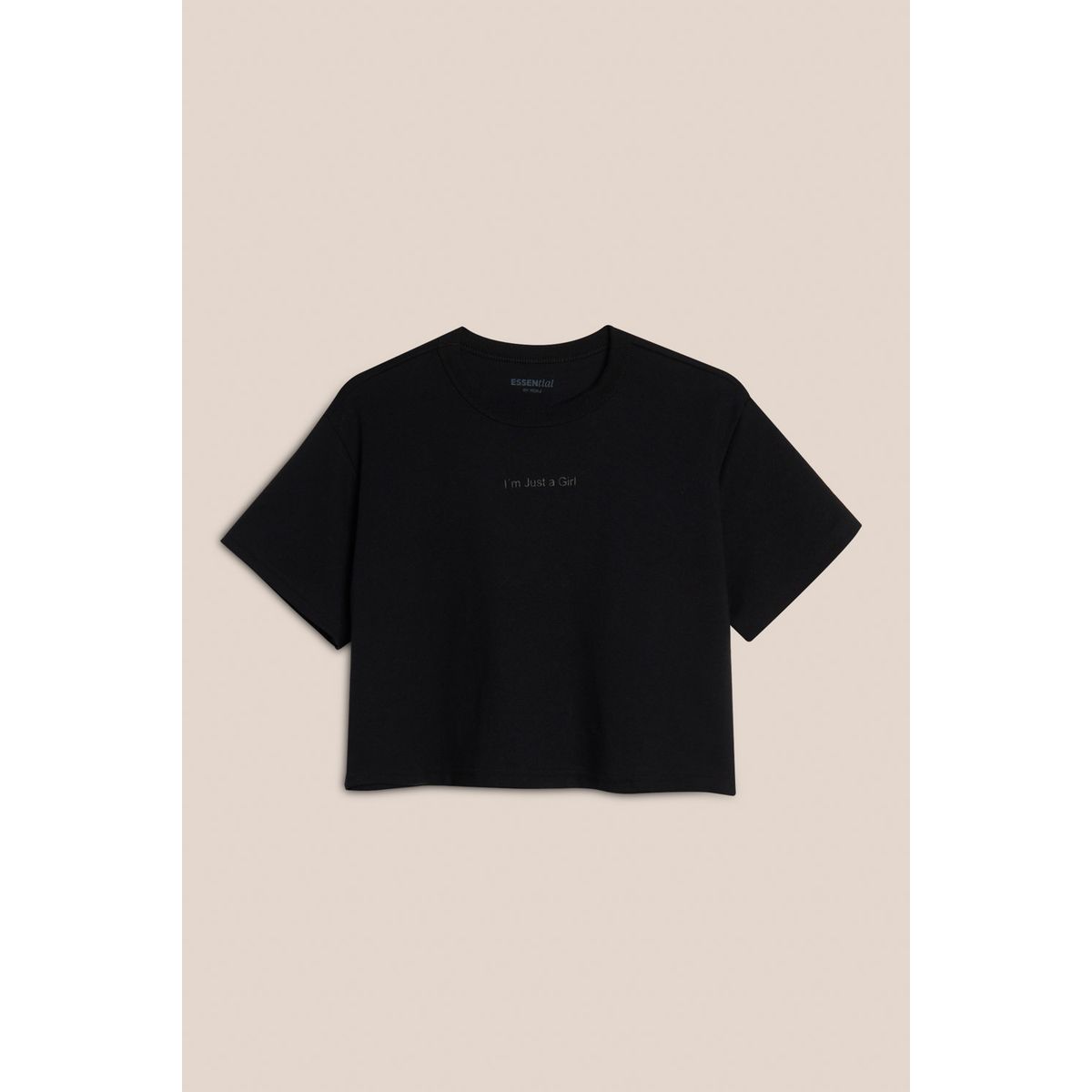 KOAJ - KOAJ Camiseta unicolor crop top con texto minimalista Mujer