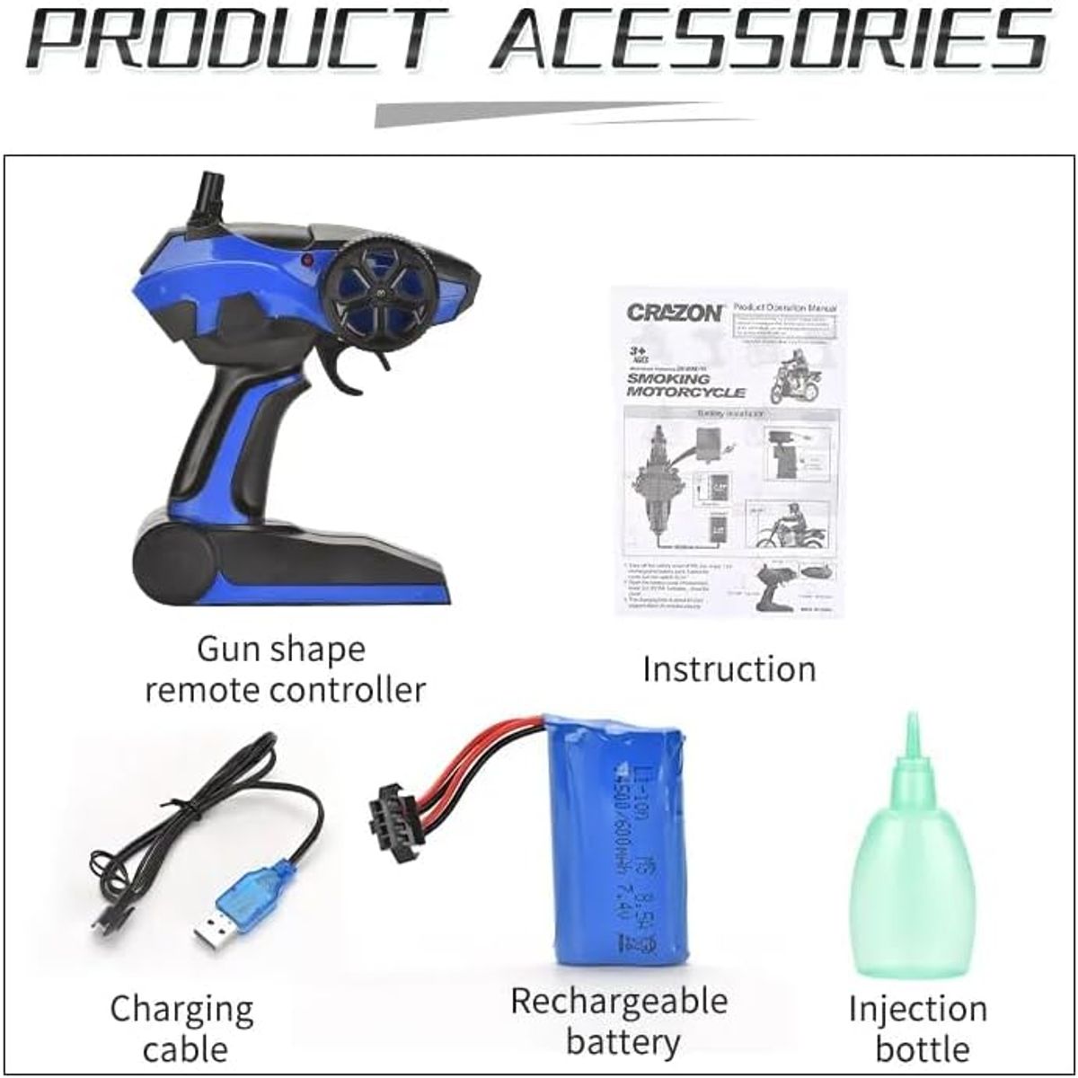 JUGUETERIA EXPRESS - Moto Control Remoto Deportivoa Con Humo Y Luz