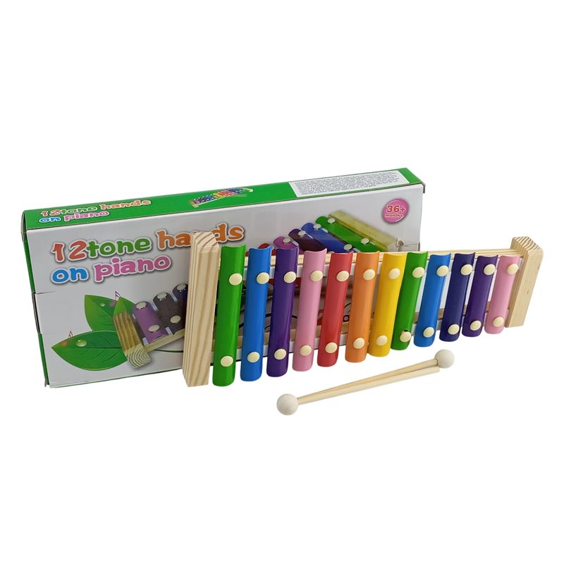 JUGUETERIA EXPRESS - Juguete Madera Marimba Xilófono Infantil 12 Nota