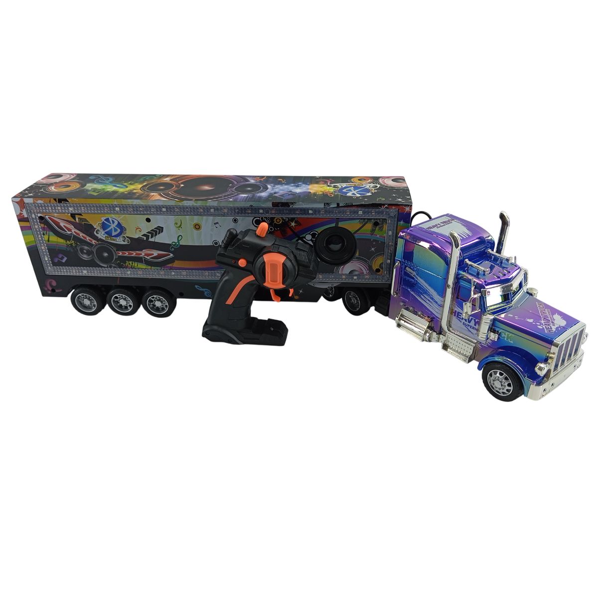 JUGUETERIA EXPRESS - Tractomula Camion Control Remoto 62cm Largo Con Musica Y Luz