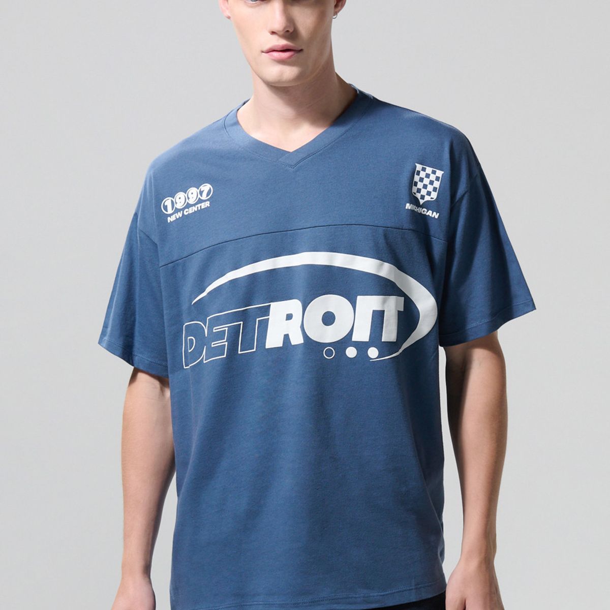 KOAJ - KOAJ Camiseta manga corta cuello v masculina oversize Hombre