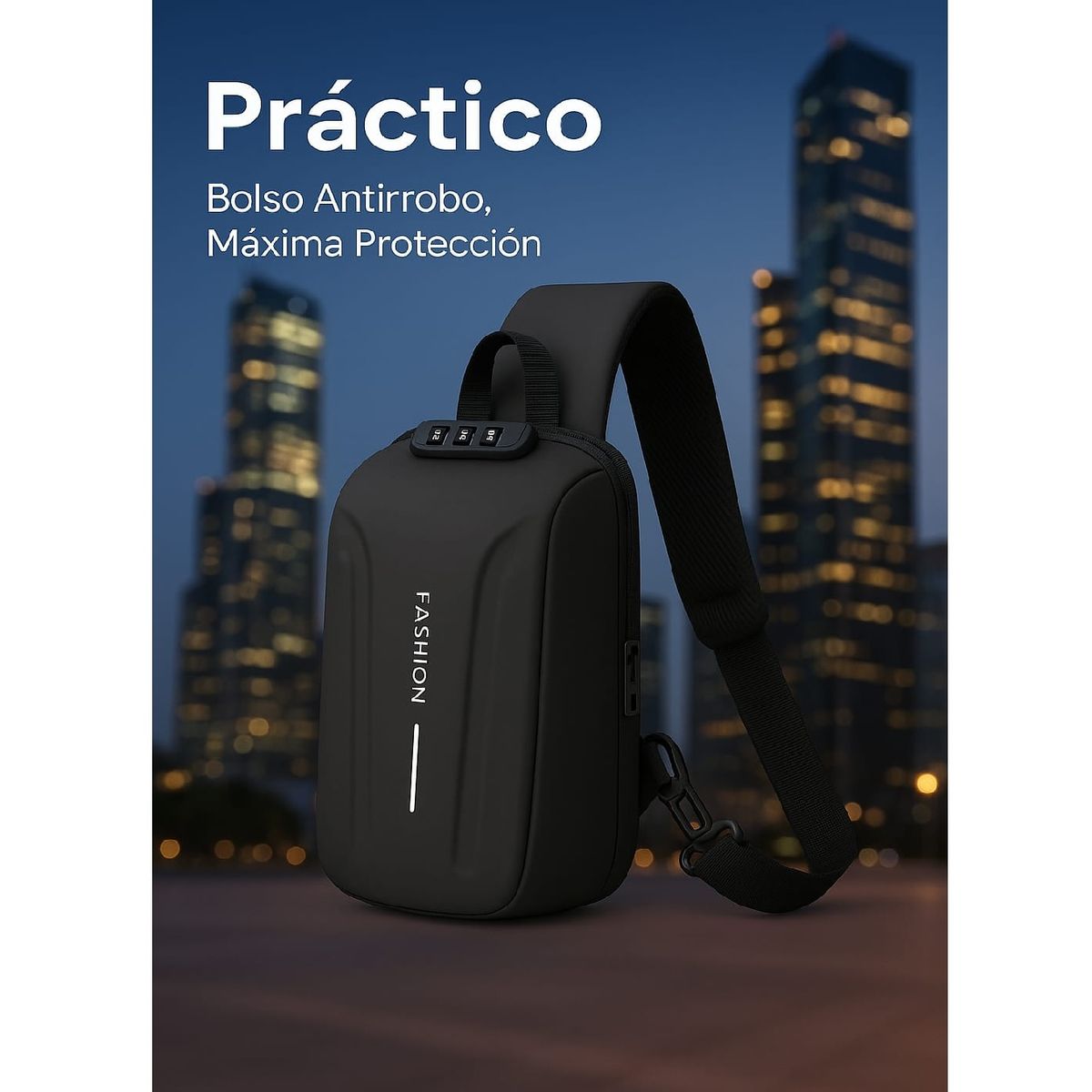 GENERICO - Bolso Antirrobo Multifuncional con Candado de Seguridad  (Negro)