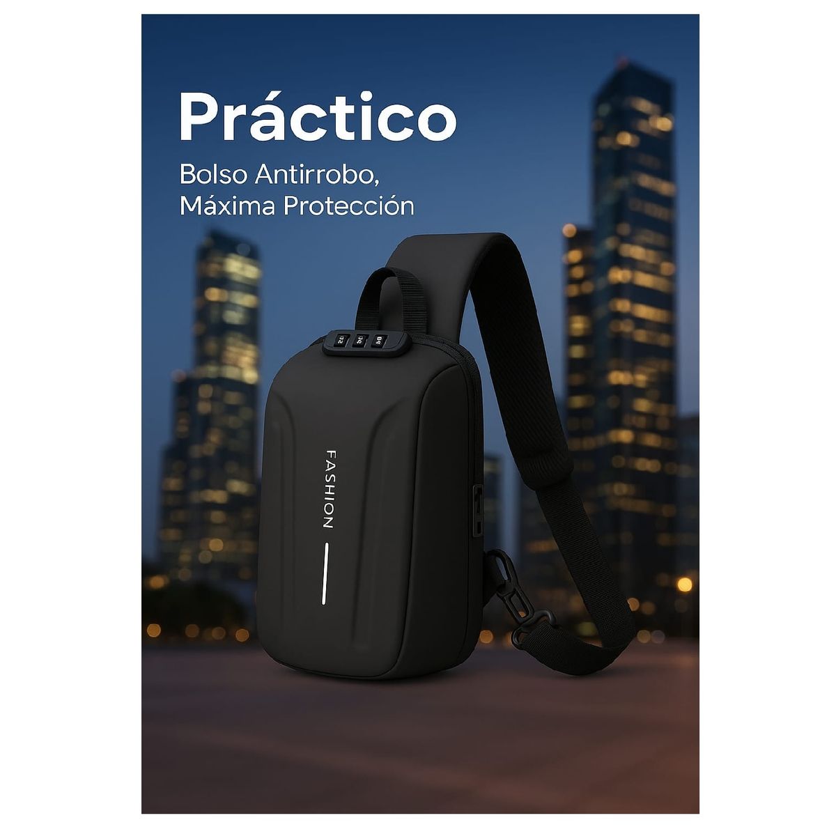 GENERICO - Bolso Antirrobo Multifuncional con Candado de Seguridad  (Negro)