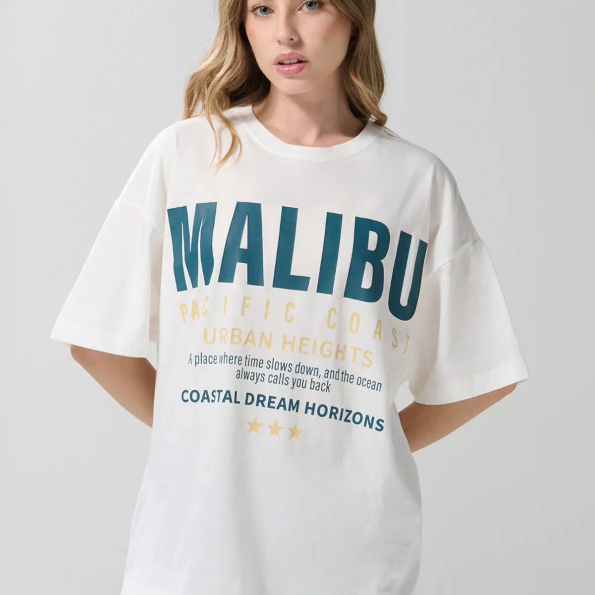 KOAJ - KOAJ Camiseta femenina fit super oversize manga corta Mujer