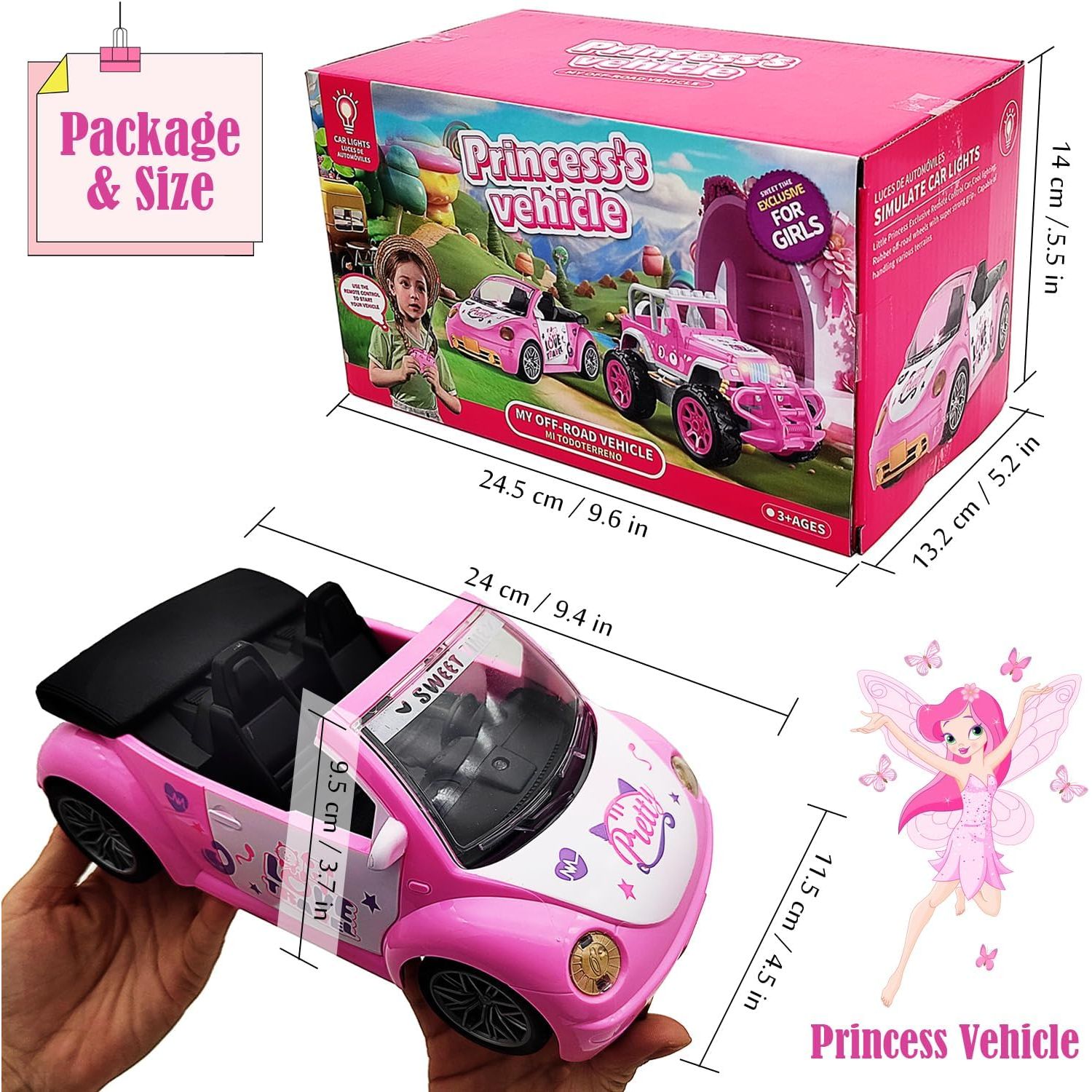 Carro Descapotable Para Niñas A Control Remoto Con Muñeca