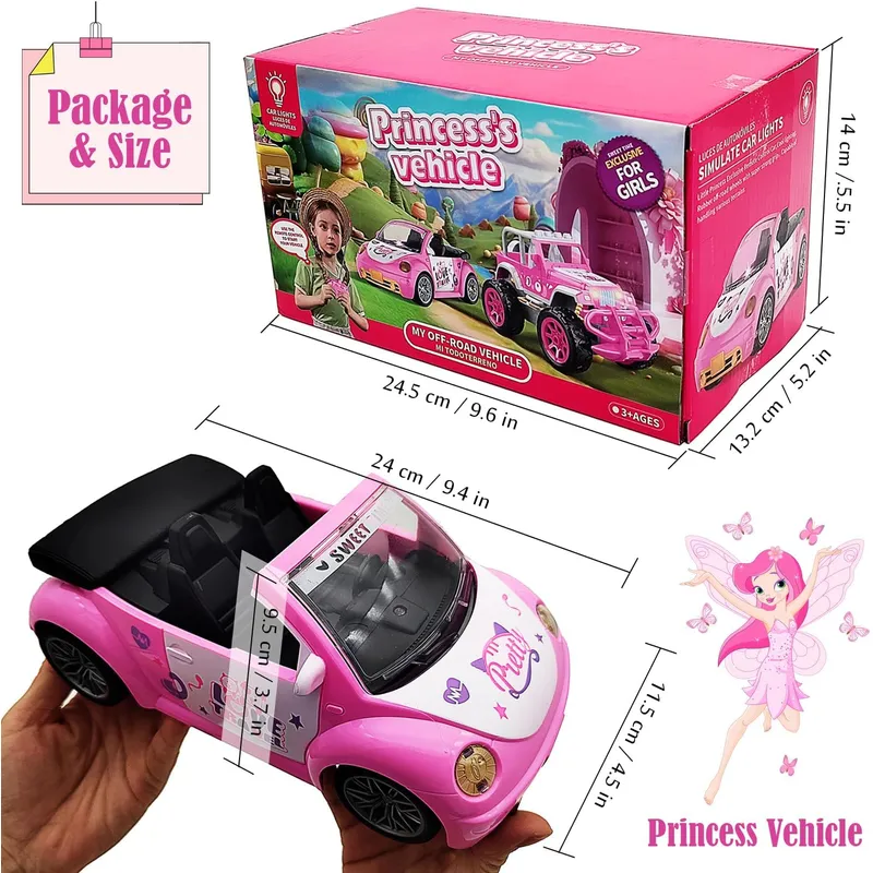 JUGUETERIA EXPRESS - Carro Descapotable Para Niñas A Control Remoto Con Muñeca