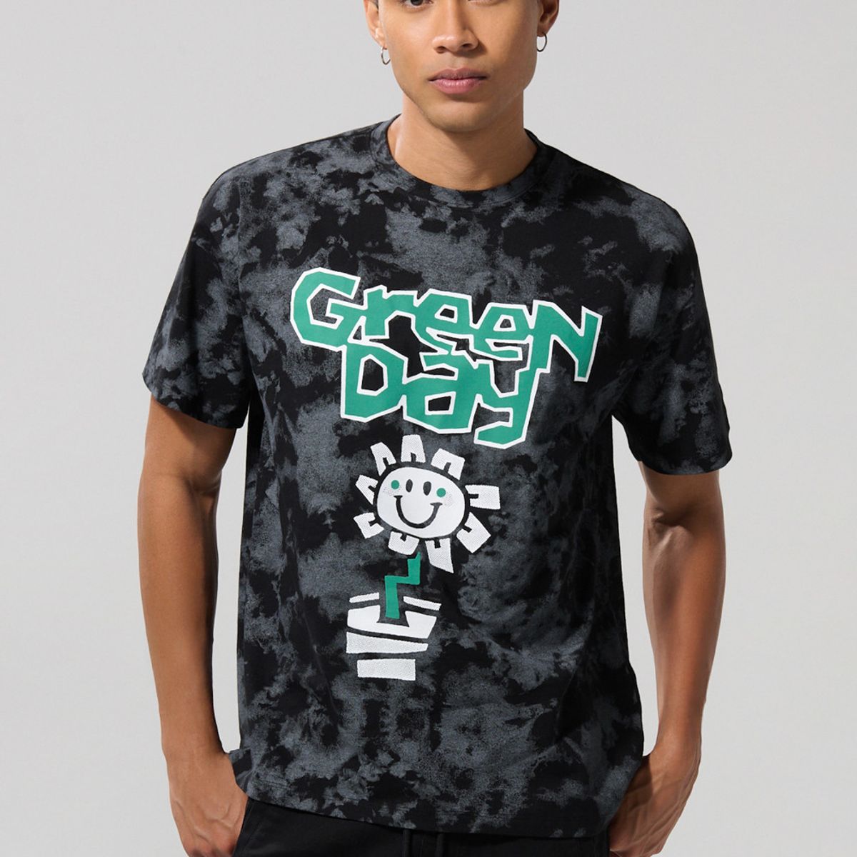 KOAJ - KOAJ Camiseta oversize crema manga corta de Green Day Hombre
