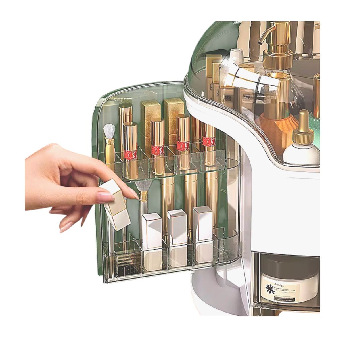 GENERICO - Set De Almacenamiento De Cosméticos Con Tapa Para Maquillaje