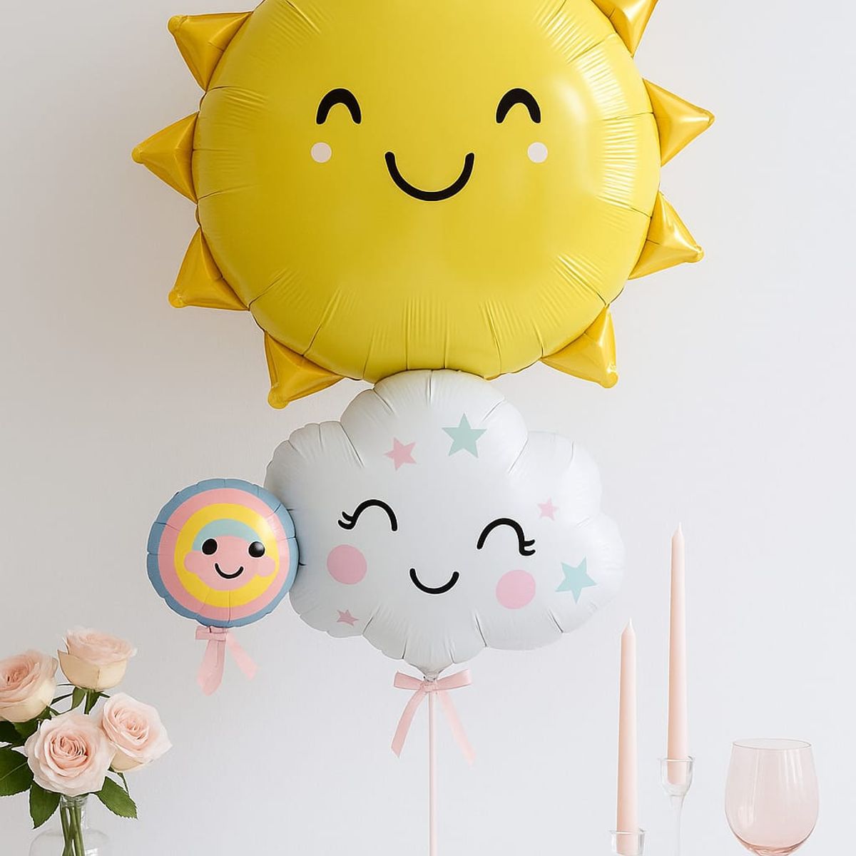 GENERICO - Globo Metalizado Sol Nube y Arcoíris