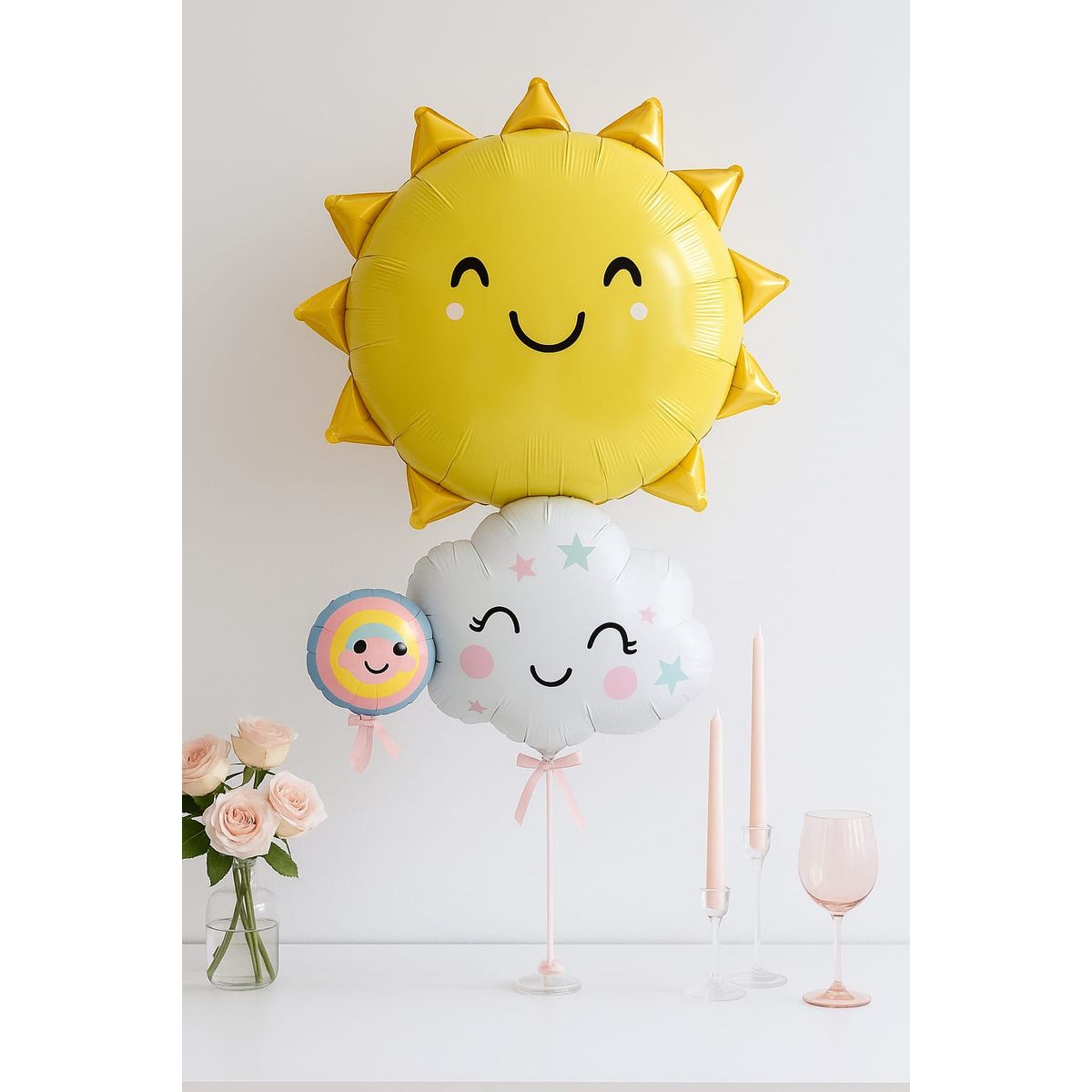 GENERICO - Globo Metalizado Sol Nube y Arcoíris