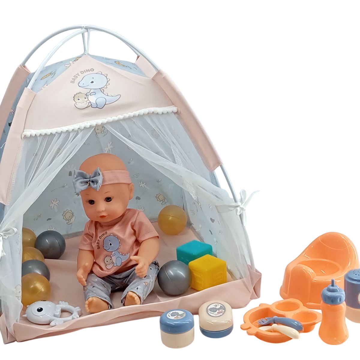 JUGUETERIA EXPRESS - Muñeco Bebe Camping Hace Chichi Con Accesorios