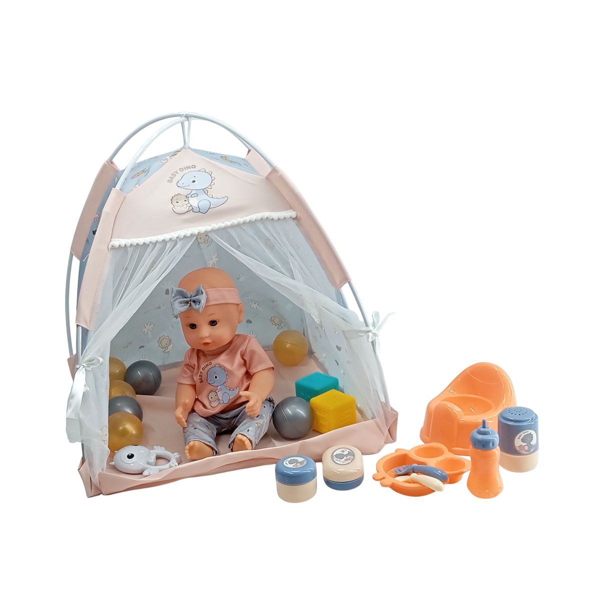 JUGUETERIA EXPRESS - Muñeco Bebe Camping Hace Chichi Con Accesorios