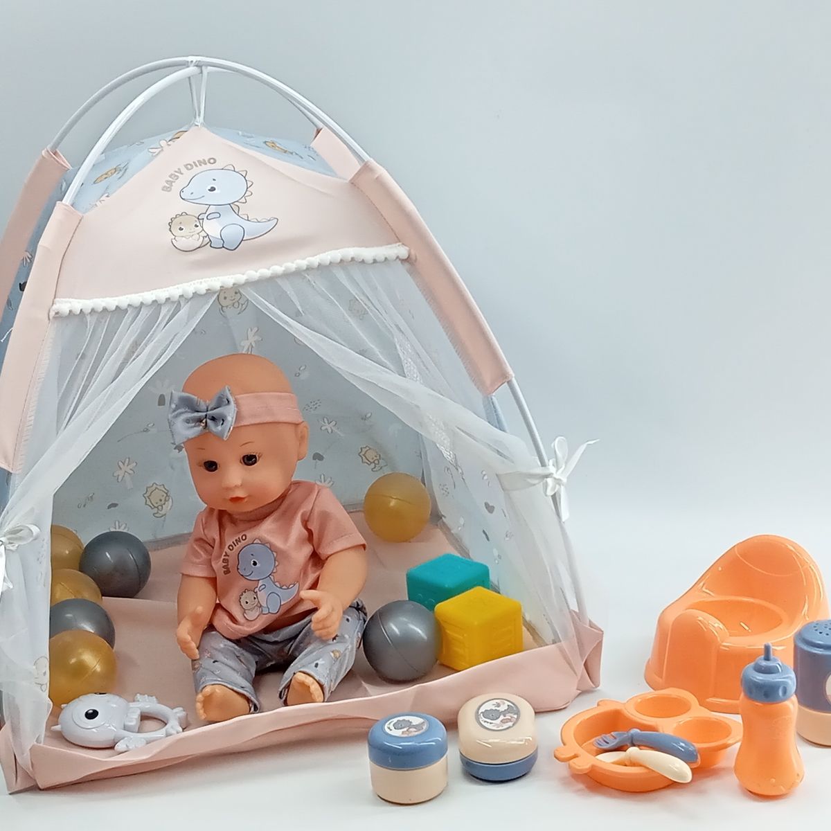 JUGUETERIA EXPRESS - Muñeco Bebe Camping Hace Chichi Con Accesorios