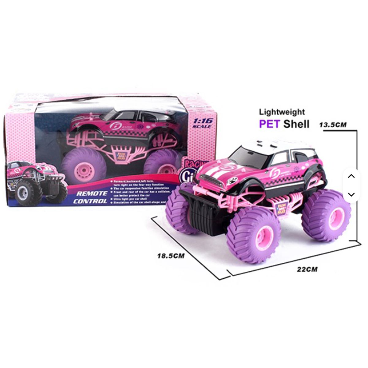 JUGUETERIA EXPRESS - Carro Para Niñas A Control Remoto Tipo Monster