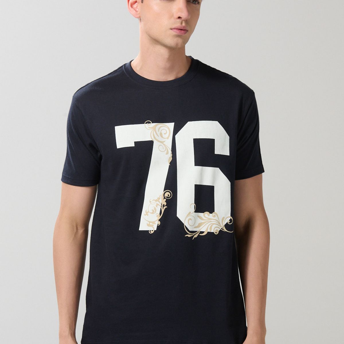 KOAJ - KOAJ Camiseta azul intensa college en algodón m Hombre