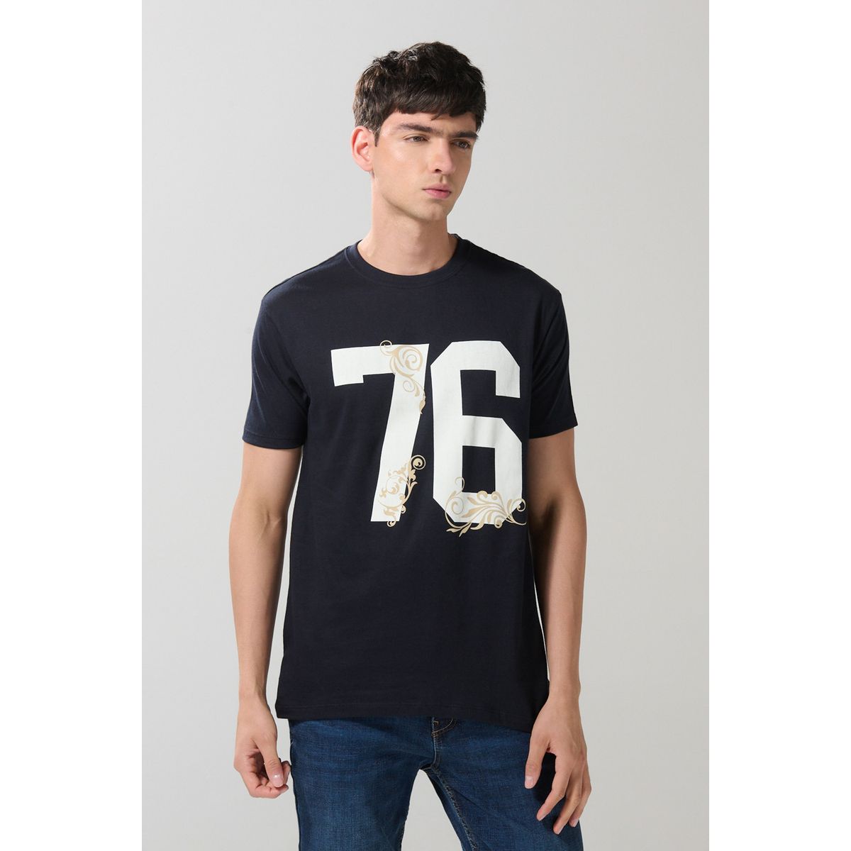 KOAJ - KOAJ Camiseta azul intensa college en algodón m Hombre
