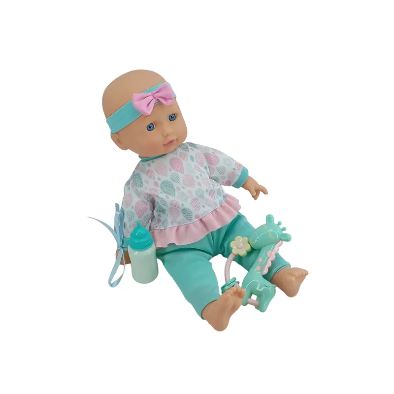 JUGUETERIA EXPRESS - Muñeco Bebe 10 Sonidos Con Tetero Y Sonajero 30cm