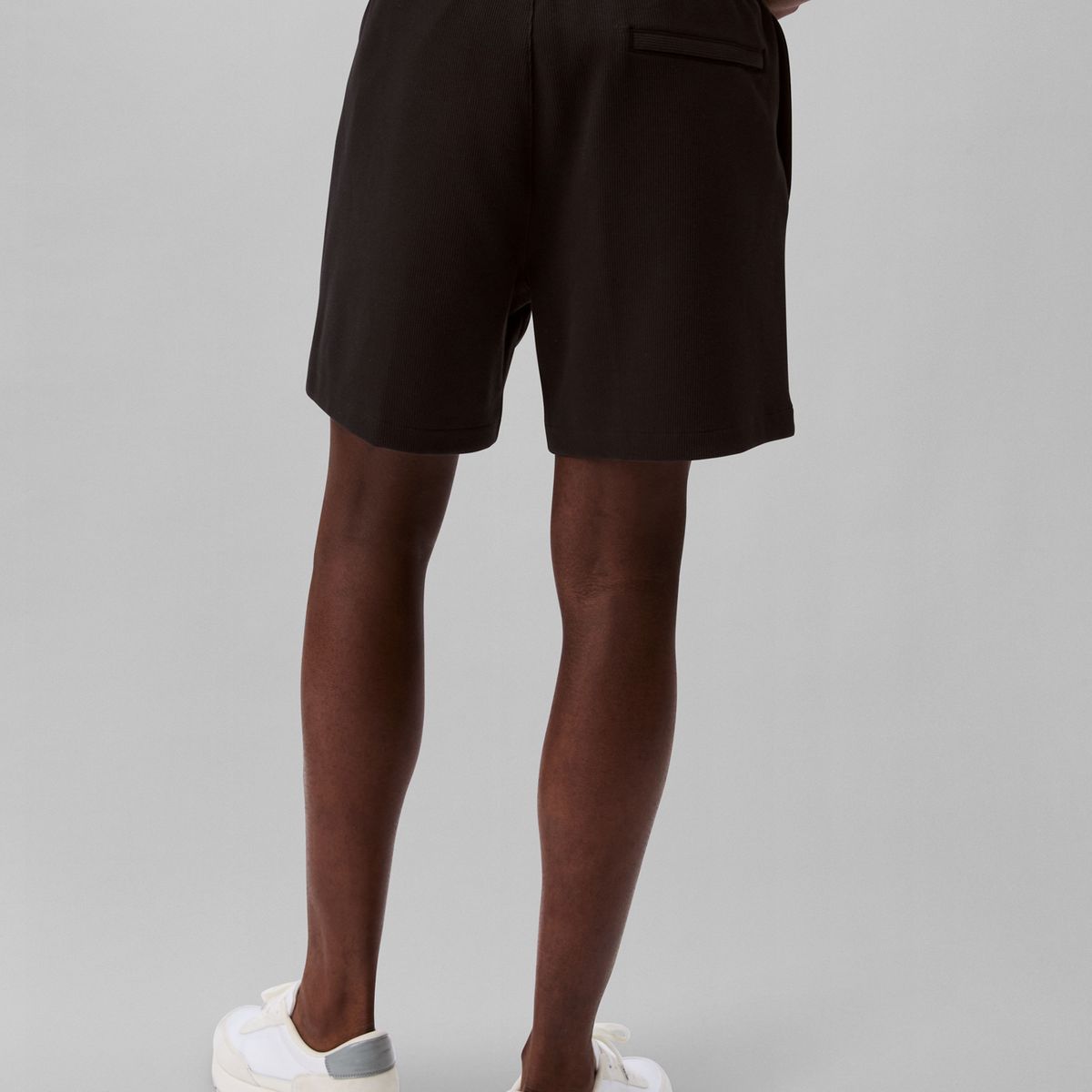 CALVIN KLEIN - Pantaloneta negra de punto de canalé con monograma bordado Calvin Klein