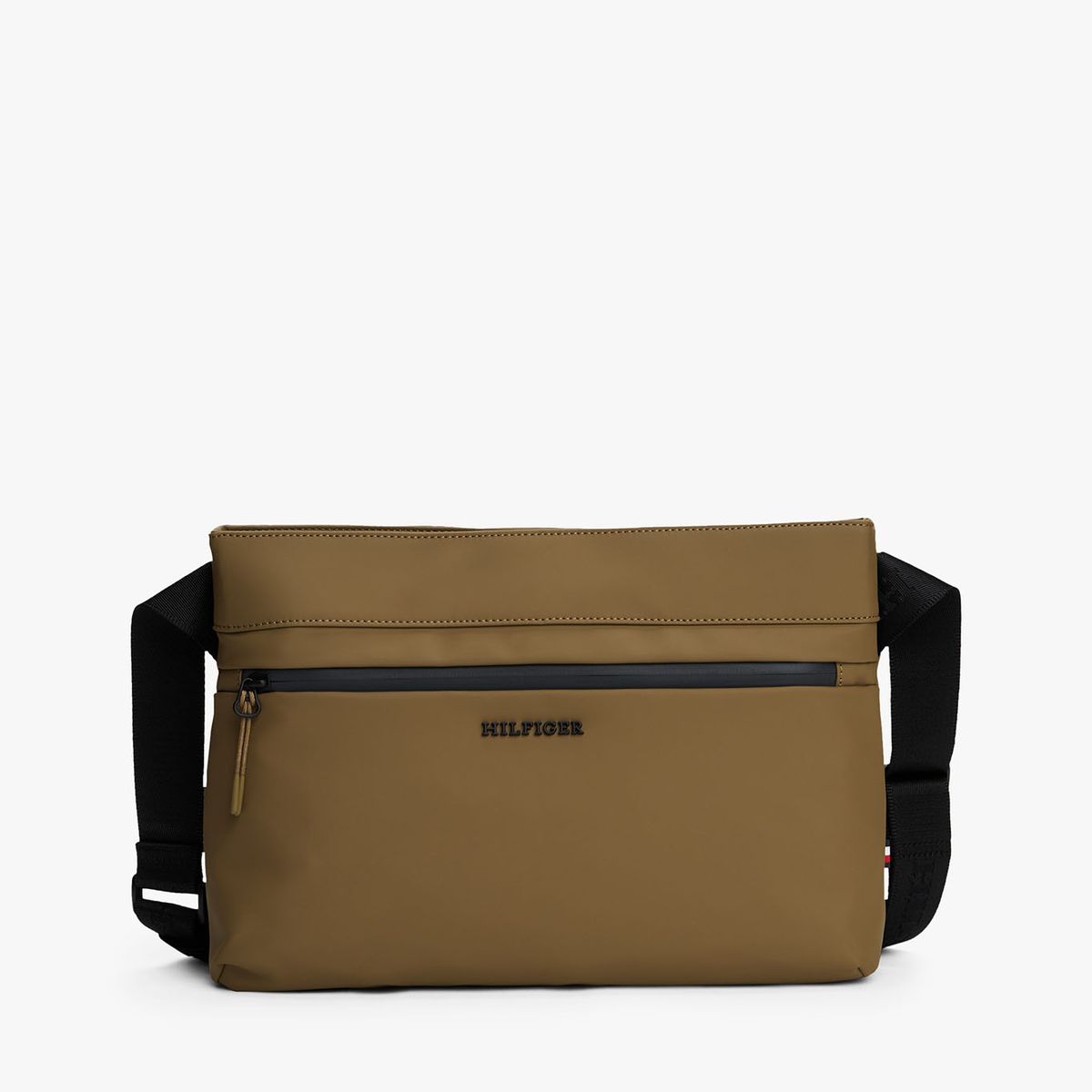 TOMMY HILFIGER - Bolso chocolate mensajero con correa cruzada de tela Tommy Hilfiger