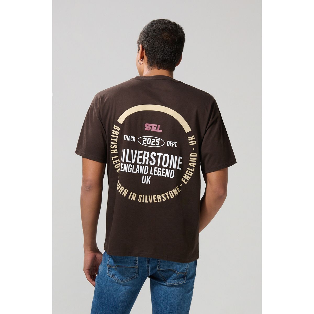 KOAJ - KOAJ Camiseta oversize manga corta tono café oscuro Hombre