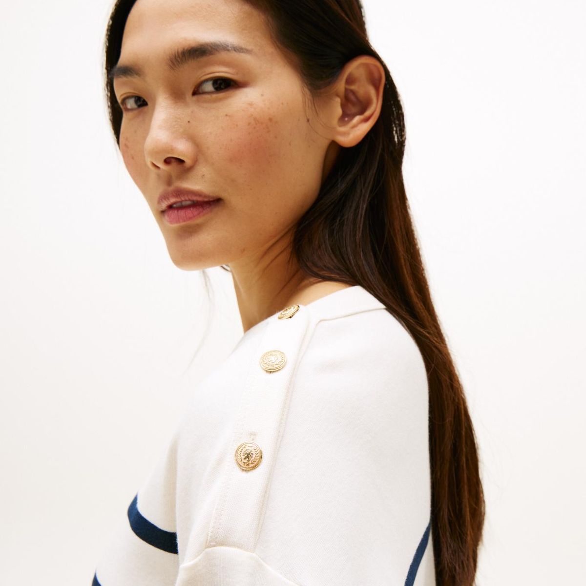 TOMMY HILFIGER - Camiseta multicolor de manga larga con cuello barco Tommy Hilfiger