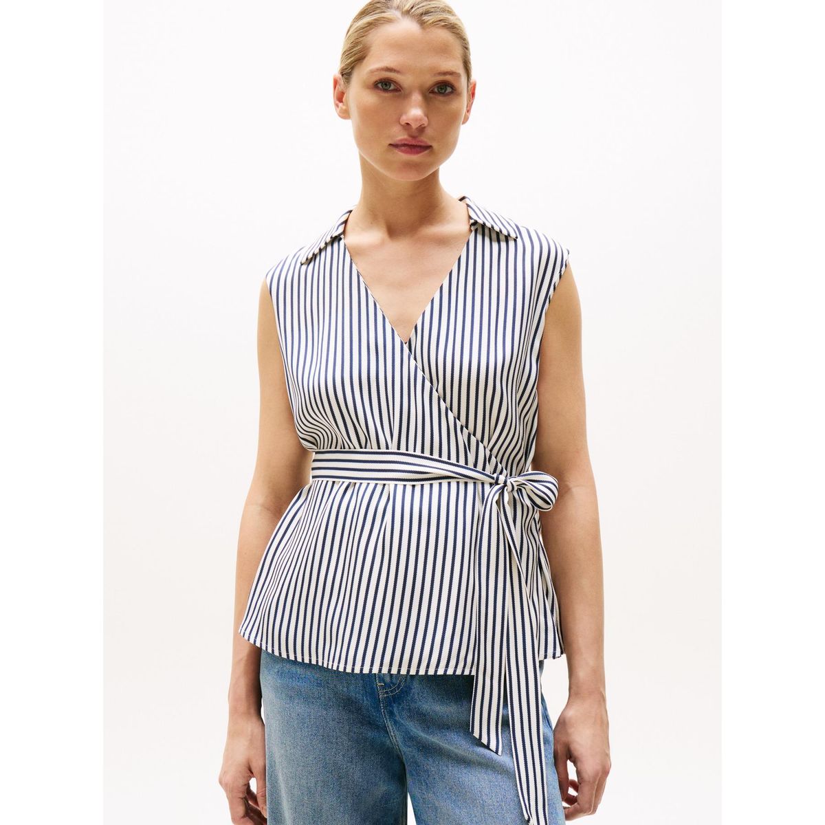 TOMMY HILFIGER - Blusa multicolor cruzada de corte slim Tommy Hilfiger