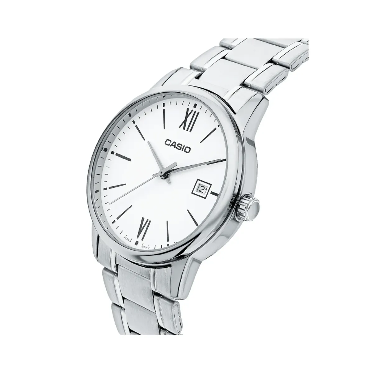 CASIO - Reloj Casio Para Hombre Clasico MTP-V002D-7B3UDF Acero Blanco Plateado