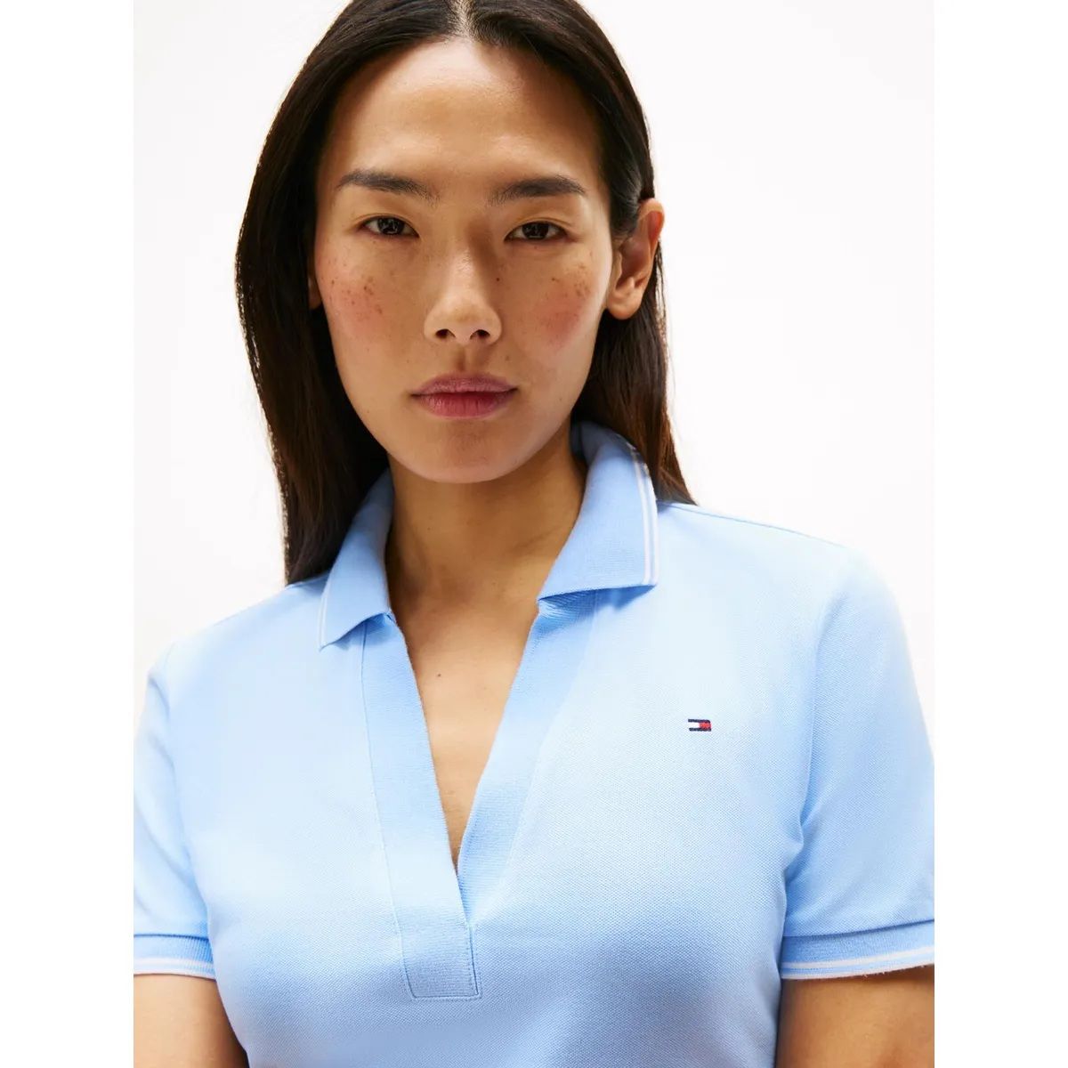 TOMMY HILFIGER - Polo celeste 1985 de corte slim con ribetes Tommy Hilfiger