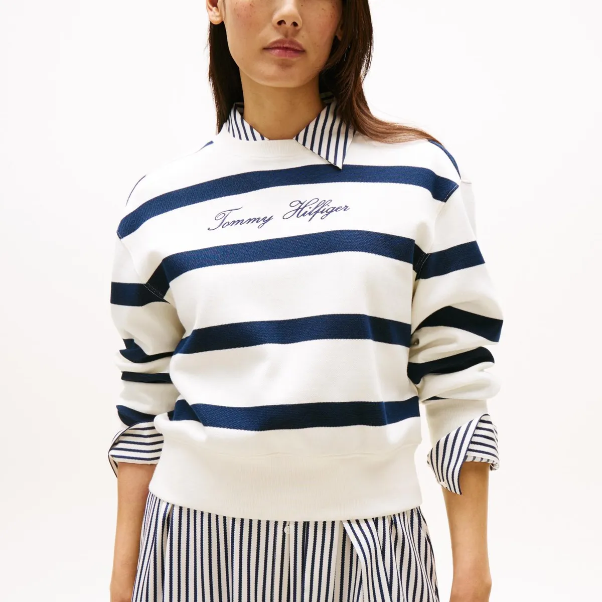 TOMMY HILFIGER - Saco multicolor con cuello redondo y logo bordado Tommy Hilfiger