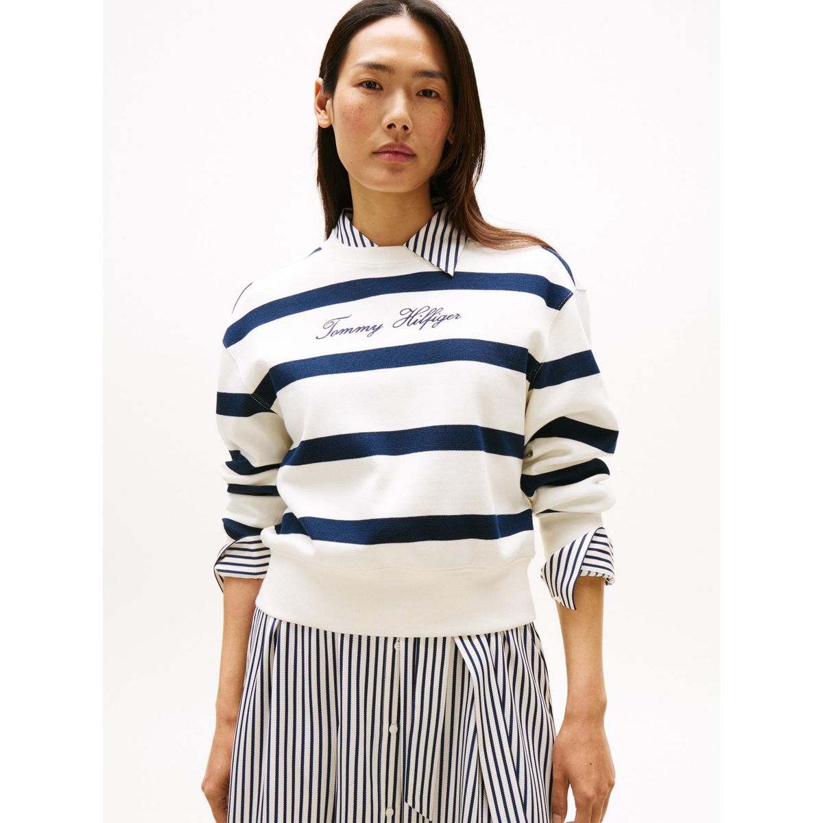 TOMMY HILFIGER - Saco multicolor con cuello redondo y logo bordado Tommy Hilfiger