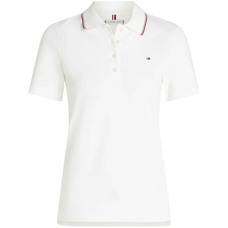 TOMMY HILFIGER - Polo blanco piqué slim heritage sólido Tommy Hilfiger