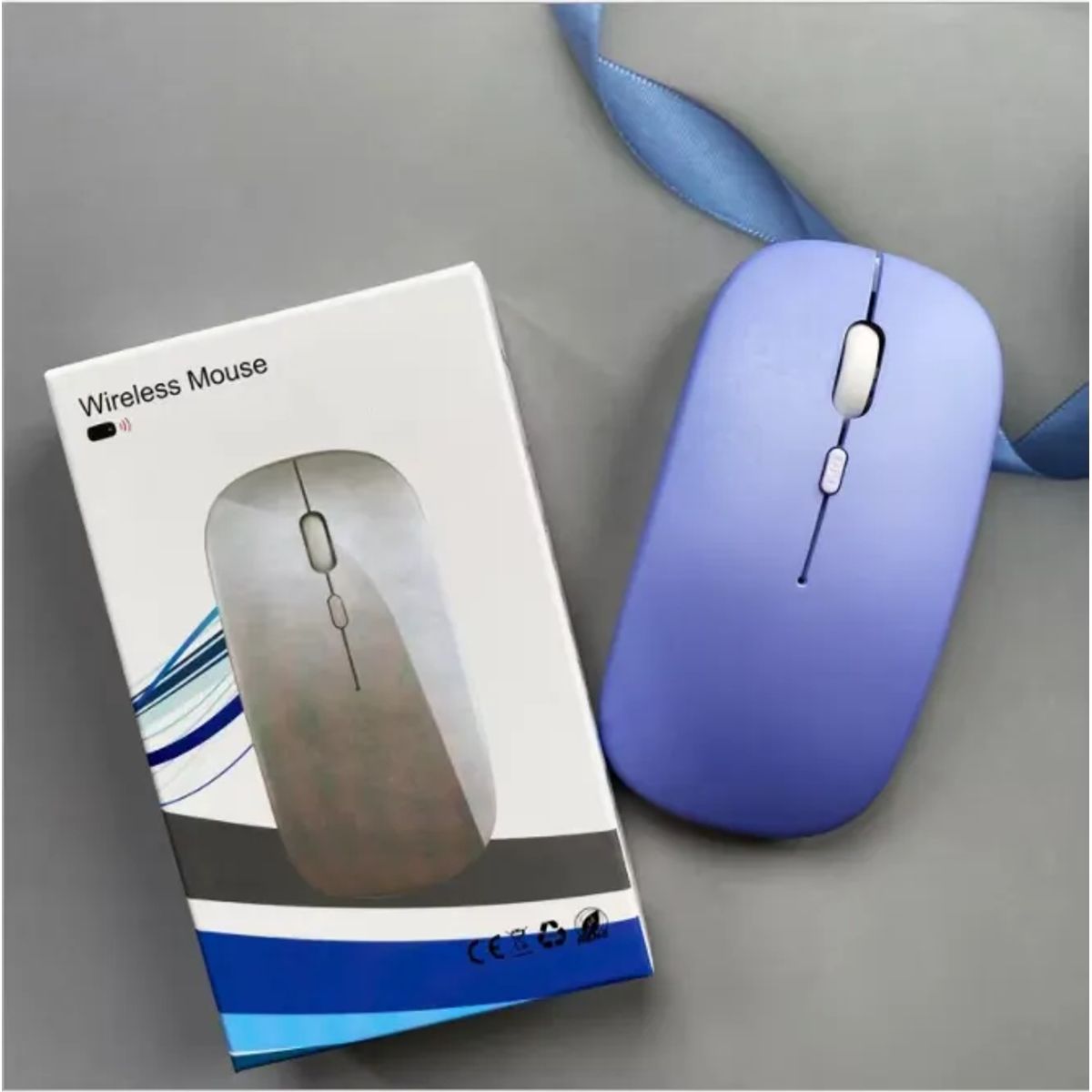 GENERICO - Mouse Inalámbrico Bluetooth Pc Cell Tablet Recargable AZUL CLARO
