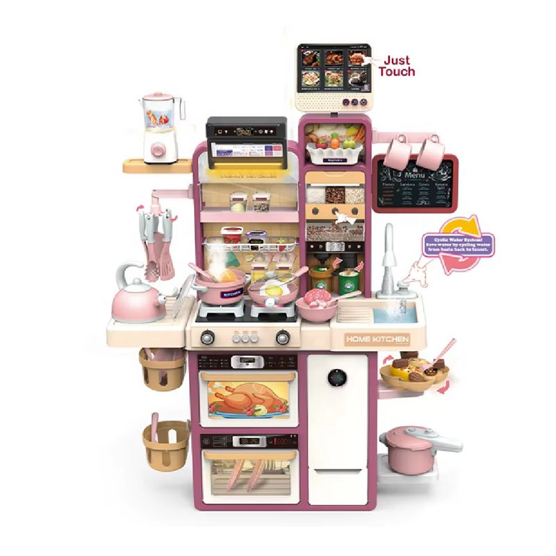 MARKET TOYS - Cocina Infantil 94 Cm Luces + Sonidos + Agua + Accesorios