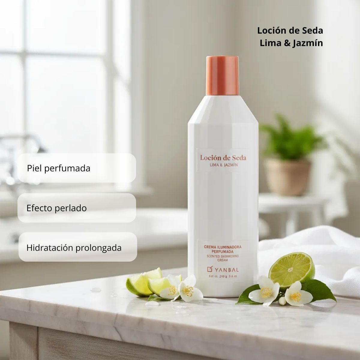 YANBAL - Crema Corporal Loción De Seda Lima Y Jazmín Iluminadora 210 g