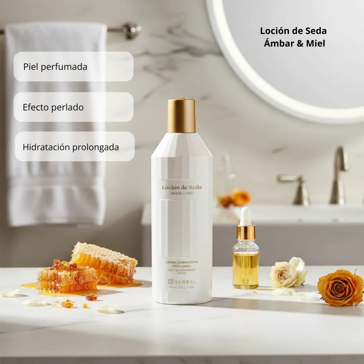 YANBAL - Crema Corporal Loción De Seda Ámbar Y Miel Iluminadora 210 g