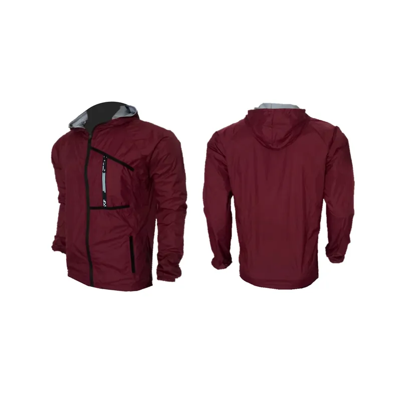 GENERICO - Chaqueta Rompevientos Vinotinto 90% Impermeable Ciclismo Running MTB
