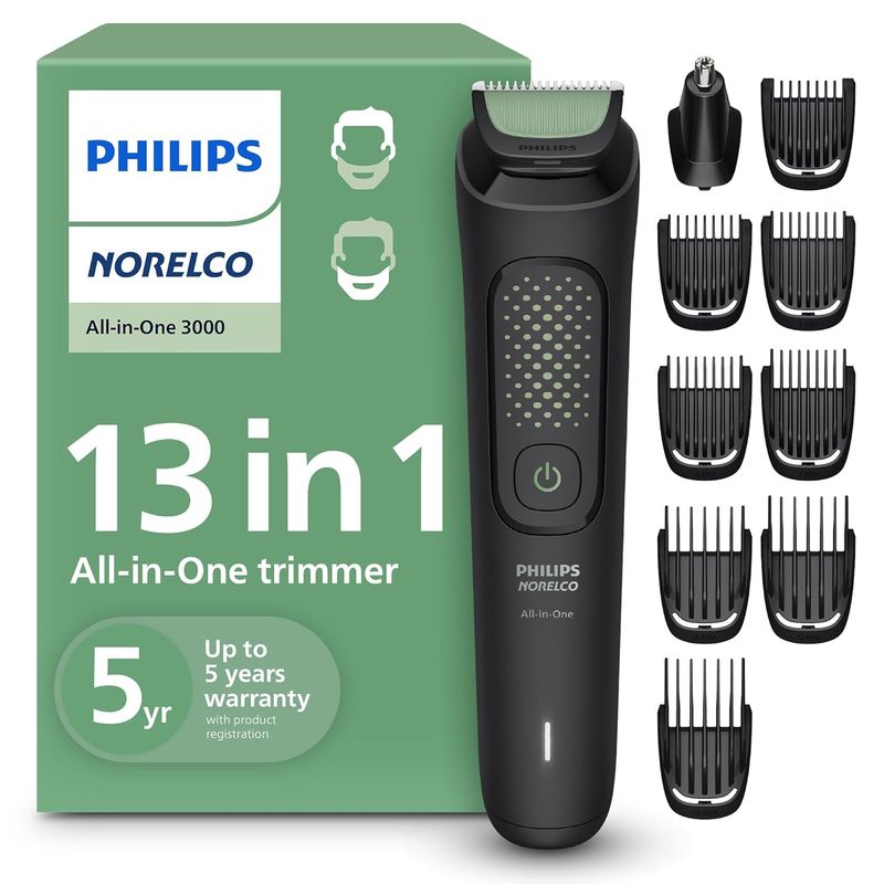PHILIPS - Norelco Cortadora de cabello All-In-One 3000 13 en 1 Barba Cara Cuerpo
