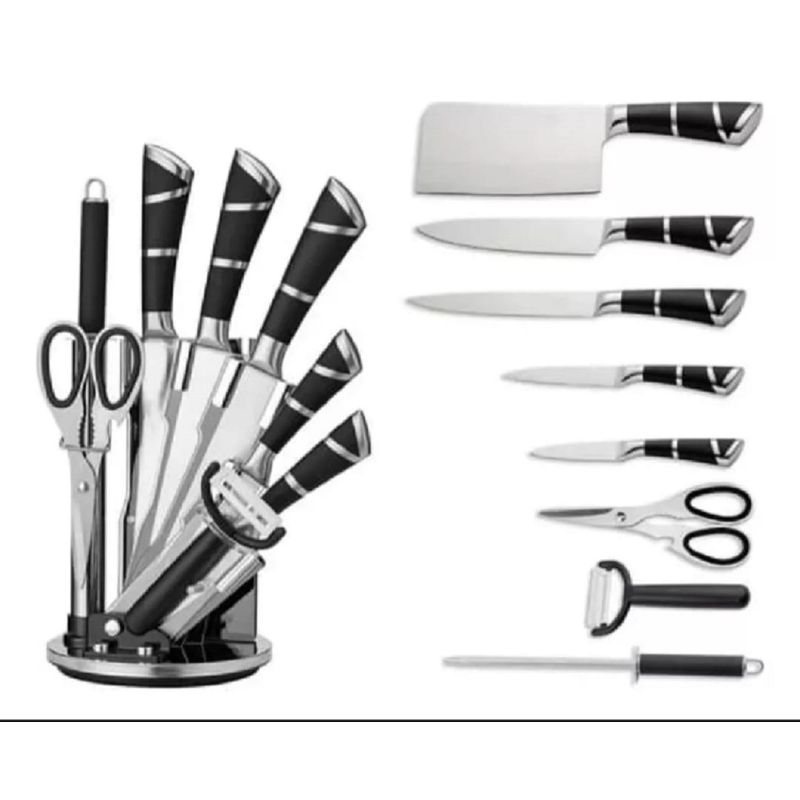 GENERICO - Juego De cuchillos de cocina En Acero Inoxidable 8 Pc Mas Soporte