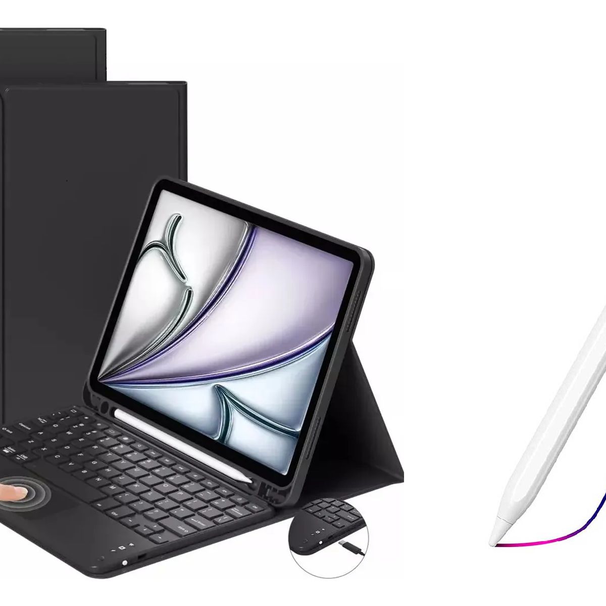 GENERICO - Funda Estuche Teclado Touchpad Para ipad 10.2 7/8/9 gen + lapiz