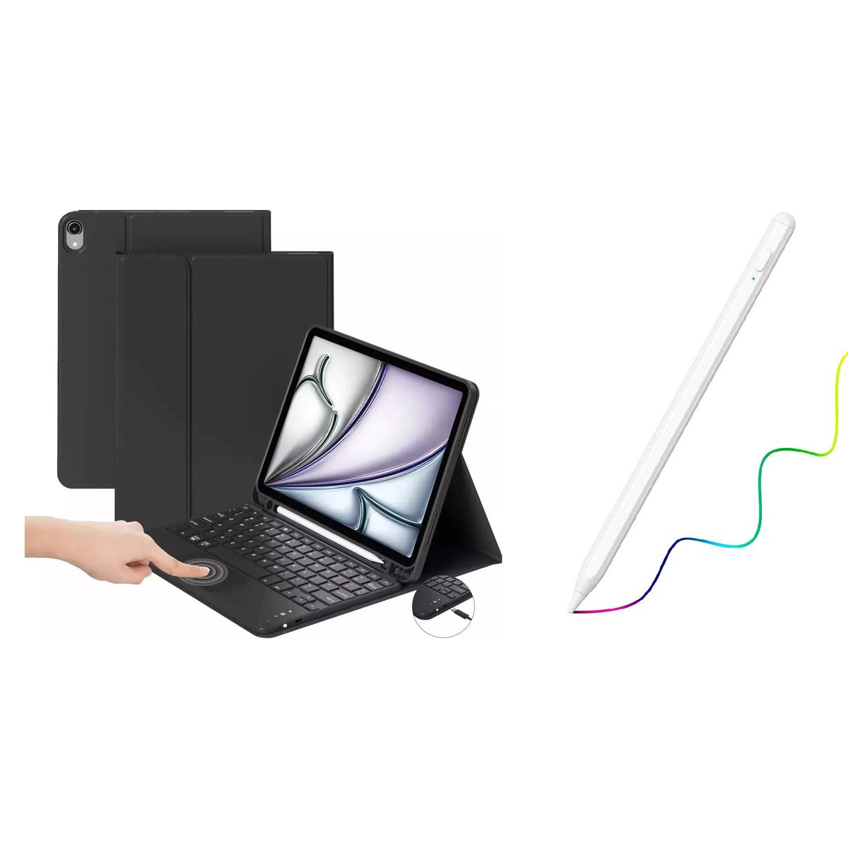 GENERICO - Funda Estuche Teclado Touchpad Para ipad 10.2 7/8/9 gen + lapiz